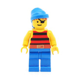 LEGO pi028 - Pirate (Red / Black Stripes Shirt, Blue Legs, Blue Bandana)